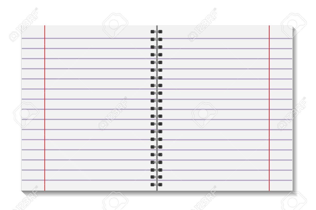Blank Open Pages Book With Binder Metal Spiral Template A Sheet 