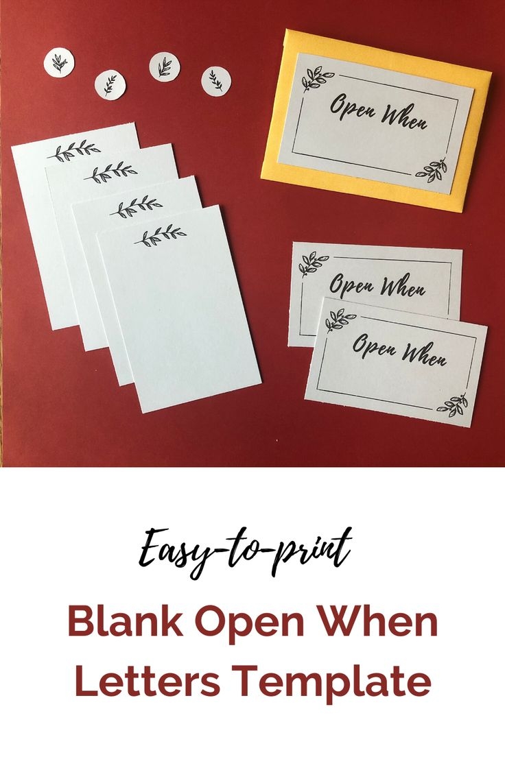 Blank Open When Letters Template Printable Labels Envelope 