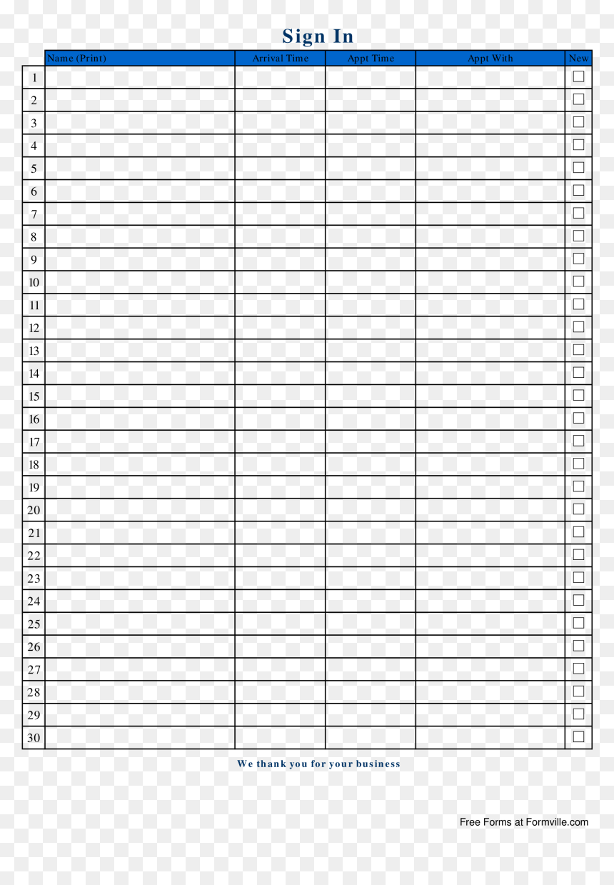 Blank Patient Sign In Sheet Frequency Distribution Table Blank 