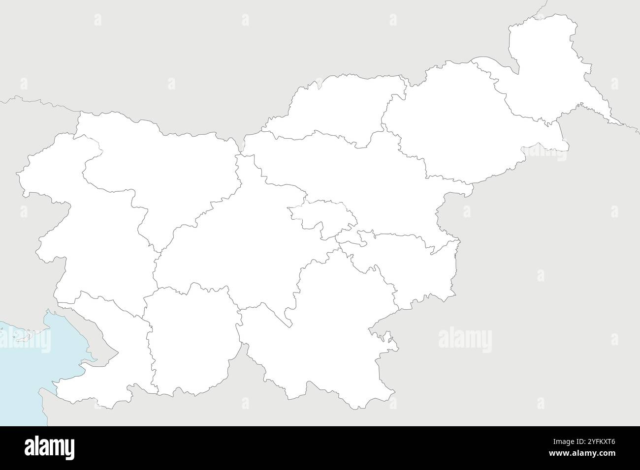 Blank Political Map Of Slovenia Administrative Divisions 