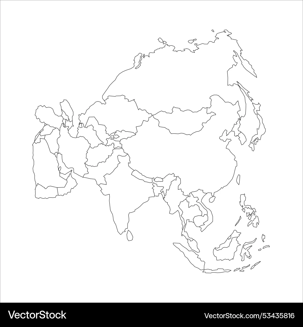 Asia Printable Blank Map