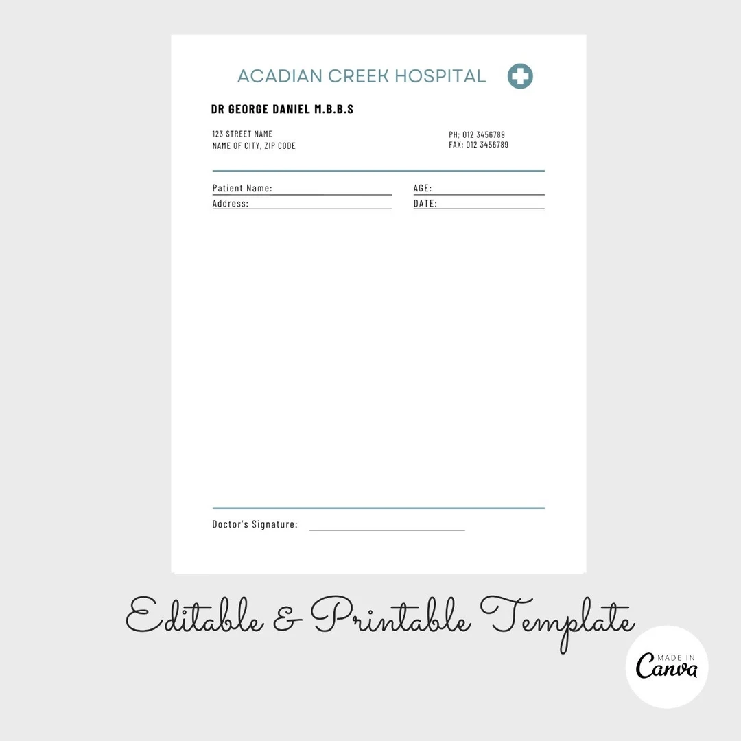 Blank Prescription Pad Prescription Pad Template Printable 