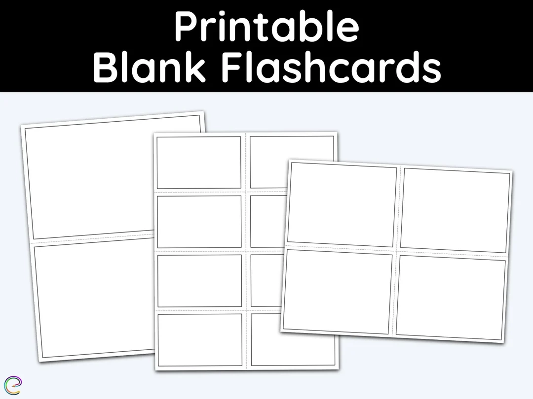Blank Printable Flash Cards Education Printables Math 