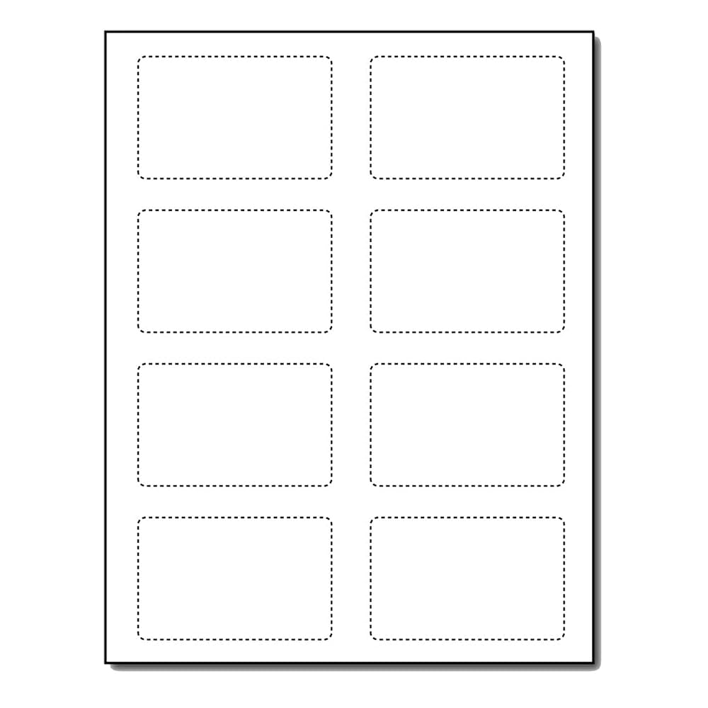 Blank Printable Wallet Cards Paper Credit Card Size 2 1 8 X 3 
