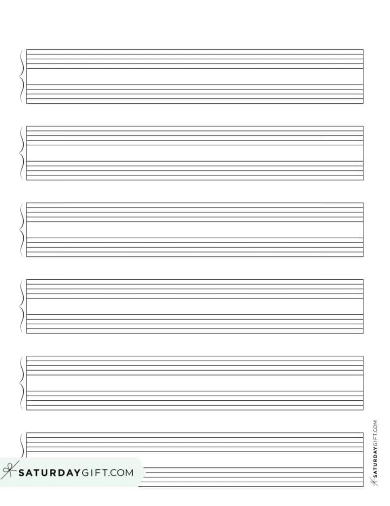 Blank Sheet Music 100 Free Printable Staff Paper Templates 