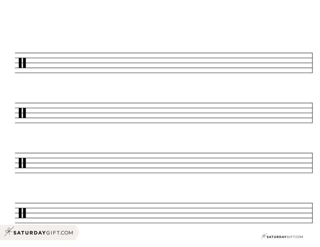 Blank Sheet Music 100 Free Printable Staff Paper Templates 