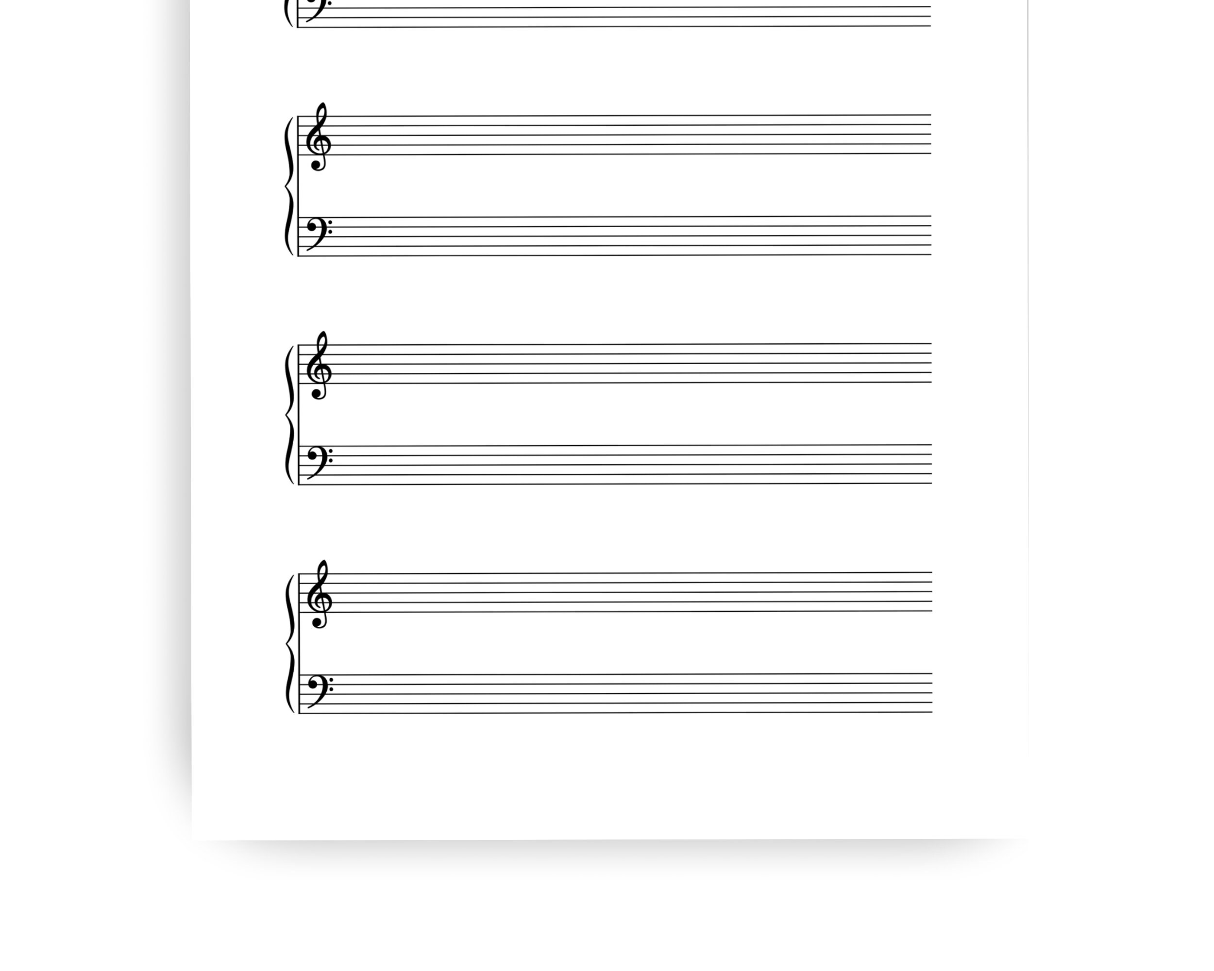 Blank Sheet Music Printable Staff Paper Treble And Bass Clef 