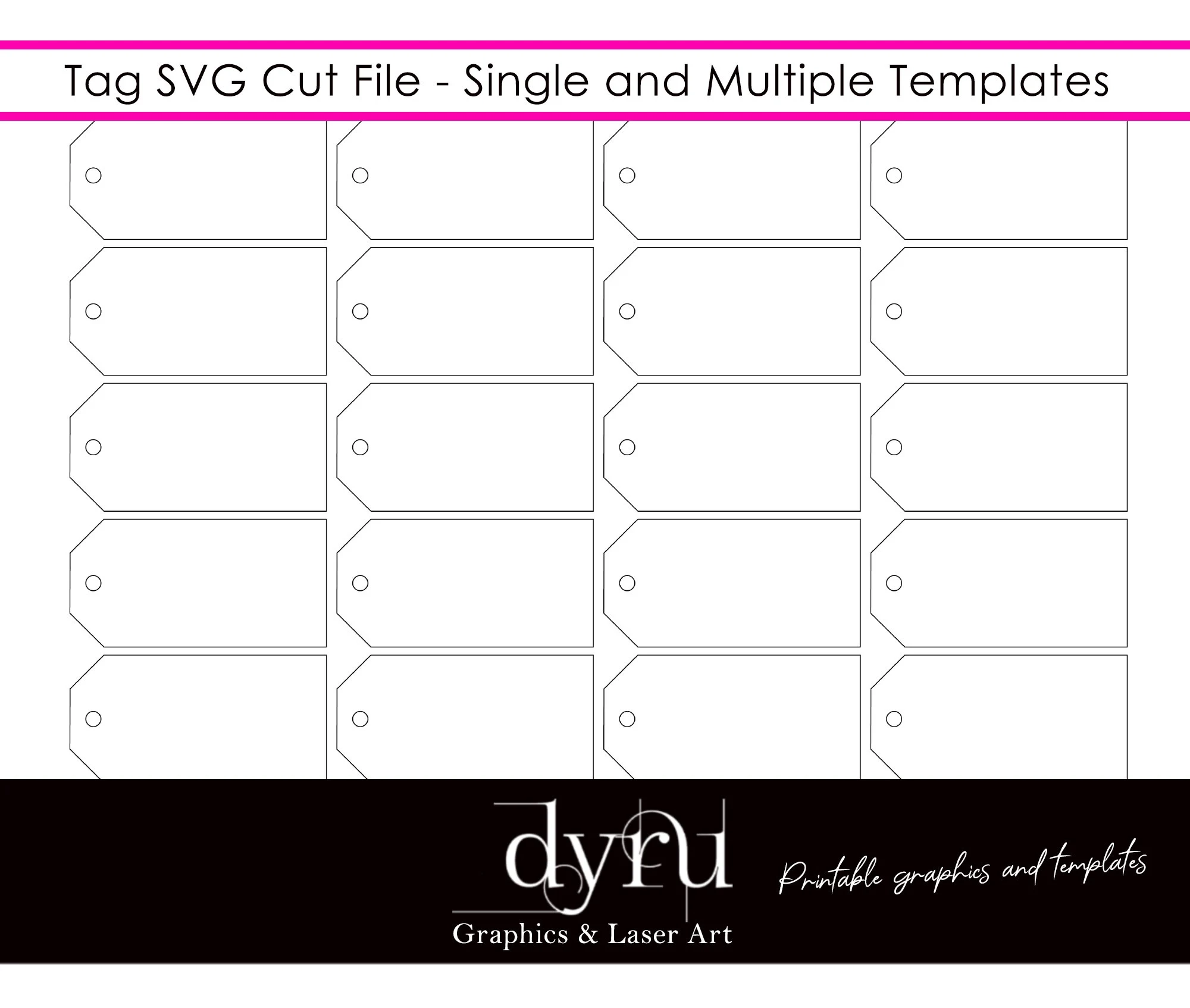Blank Tag Template SVG Tag DXF Label Printable Gift Label Template Printable Gift Tag Tag Cut File Blank Journal Tag Tag Template
