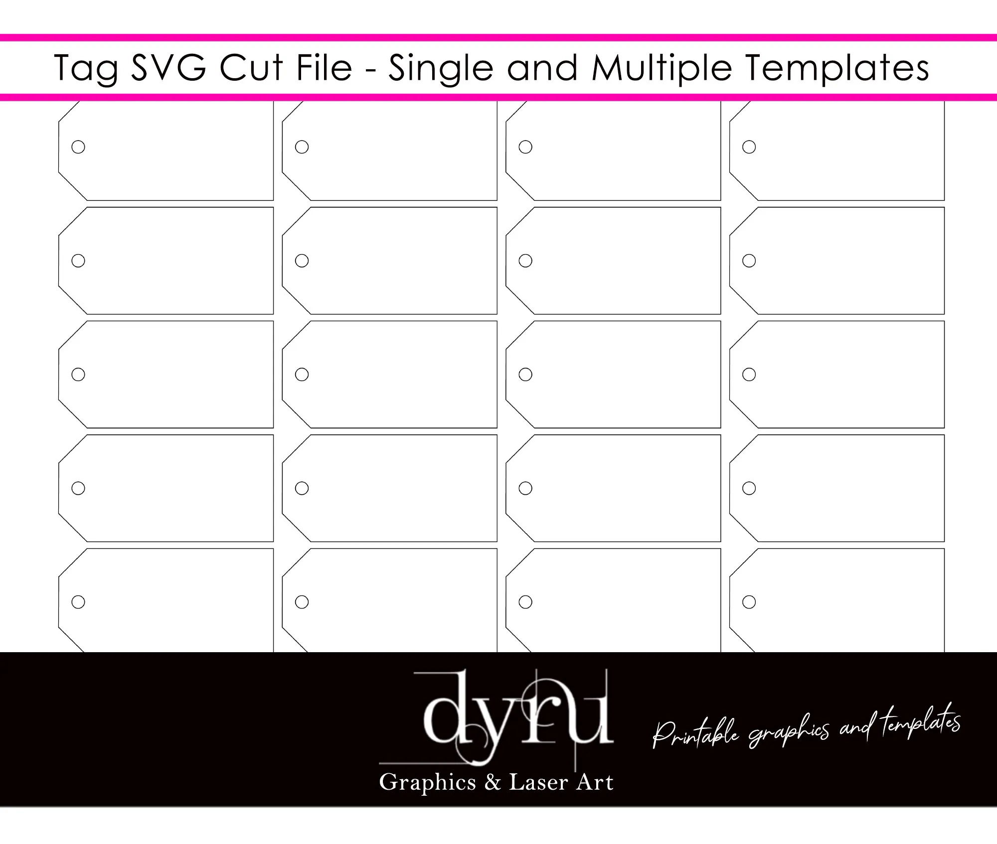 Blank Tag Template SVG Tag DXF Label Printable Gift Label Template Printable Gift Tag Tag Cut File Blank Journal Tag Tag Template