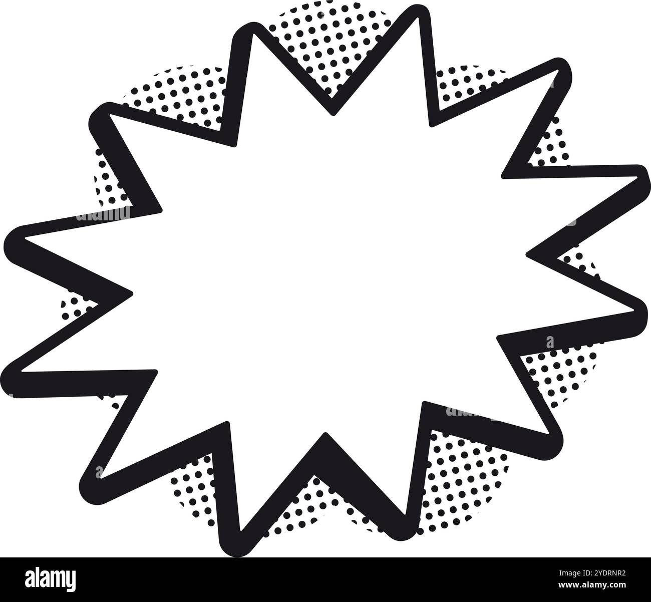 Blank Template For Black And White Comic Book Style Text Callout 