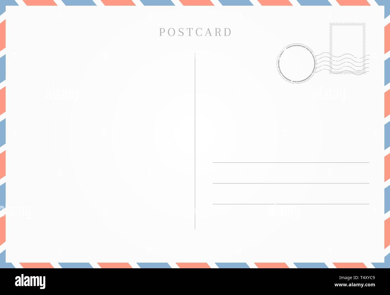 Blank Template Of Postcard Backside Empty Back Of Travel Card 
