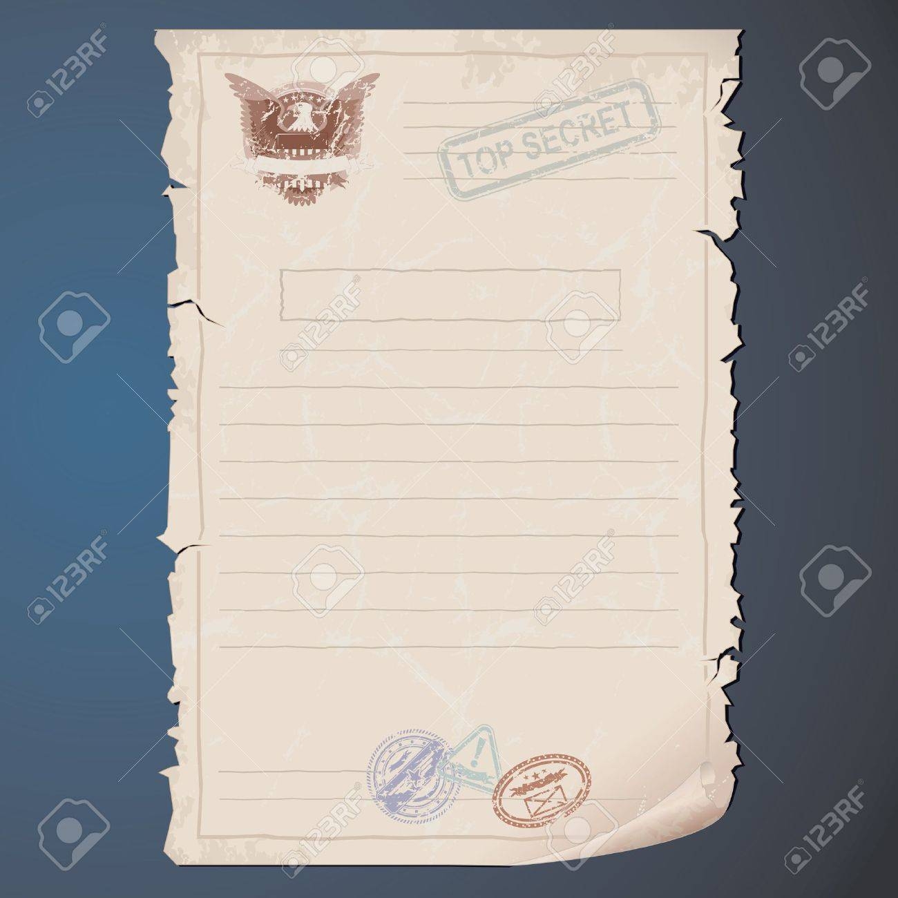 Blank Top Secret Document Vector Template F r Ihren Text Und 
