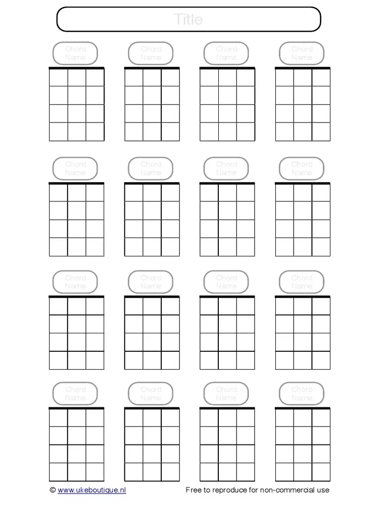 Blank Ukulele Chord Sheet PDF PDF