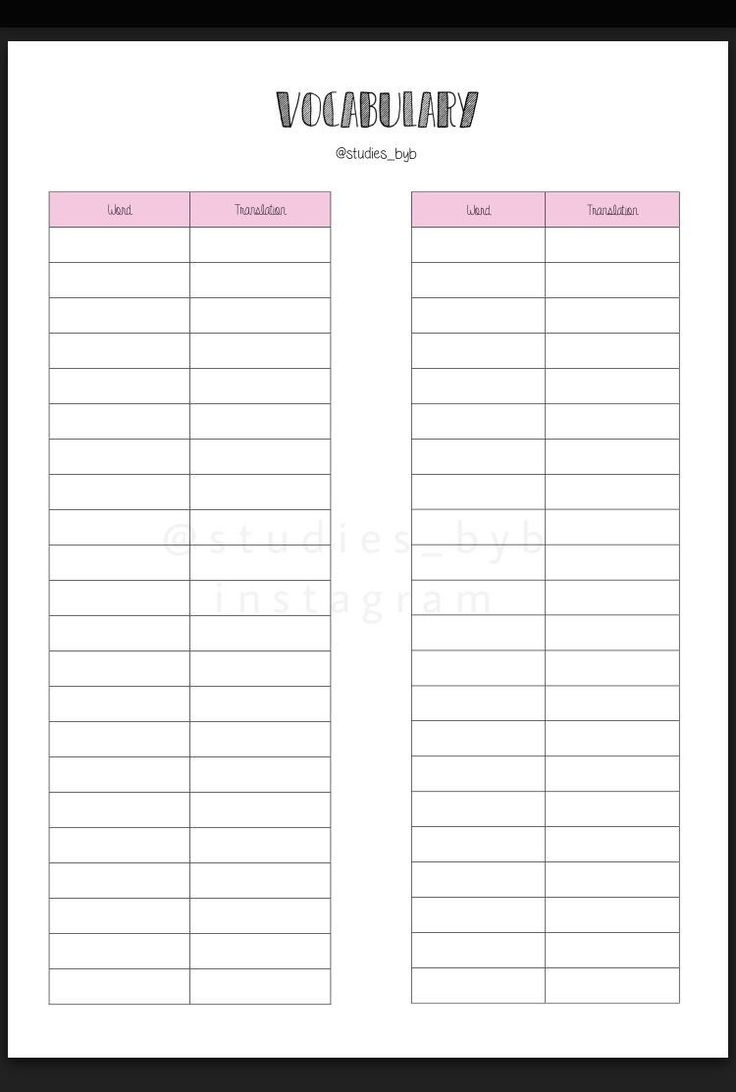 Blank Vocabulary Worksheet Template Worksheet For Education