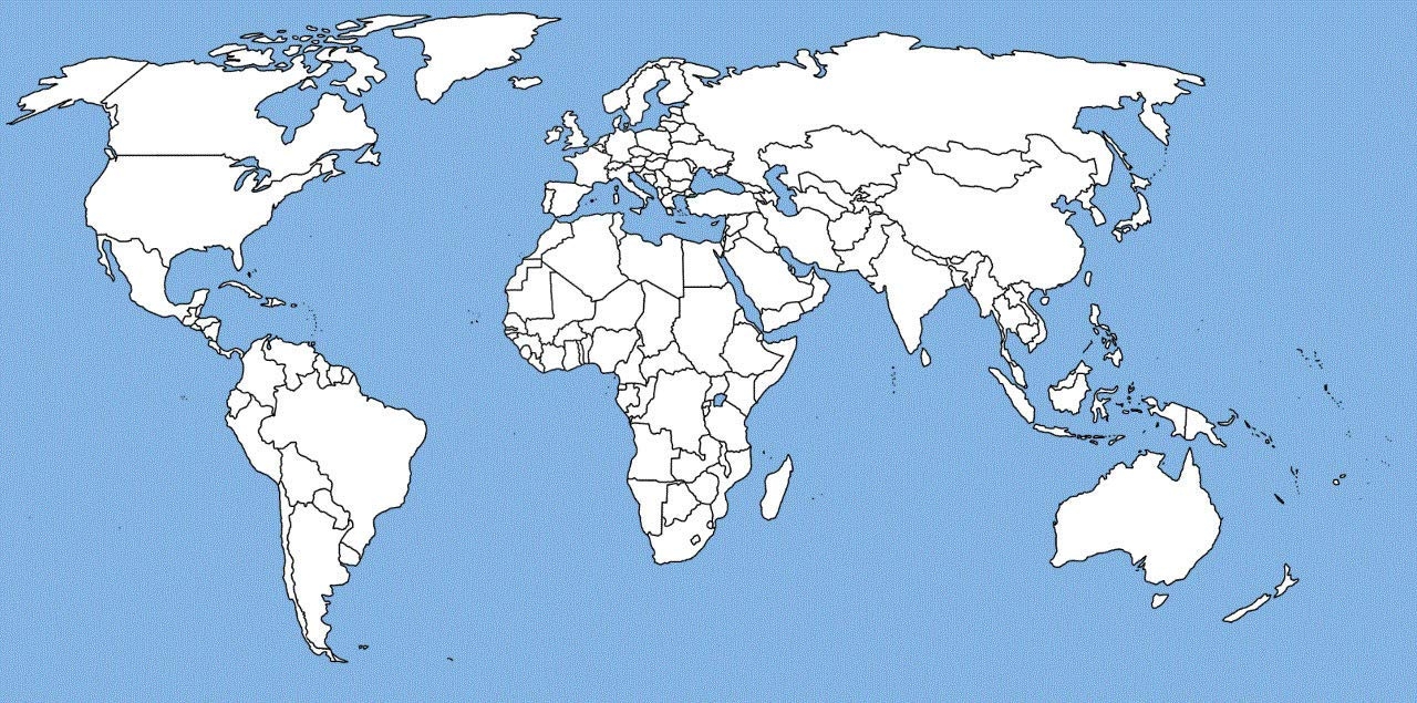 Blank World Political Map Printable