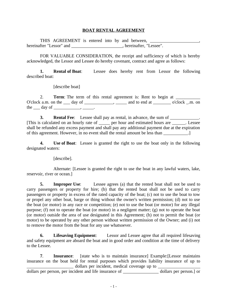 Boat Rental Agreement Word Document Pre built Template AirSlate 