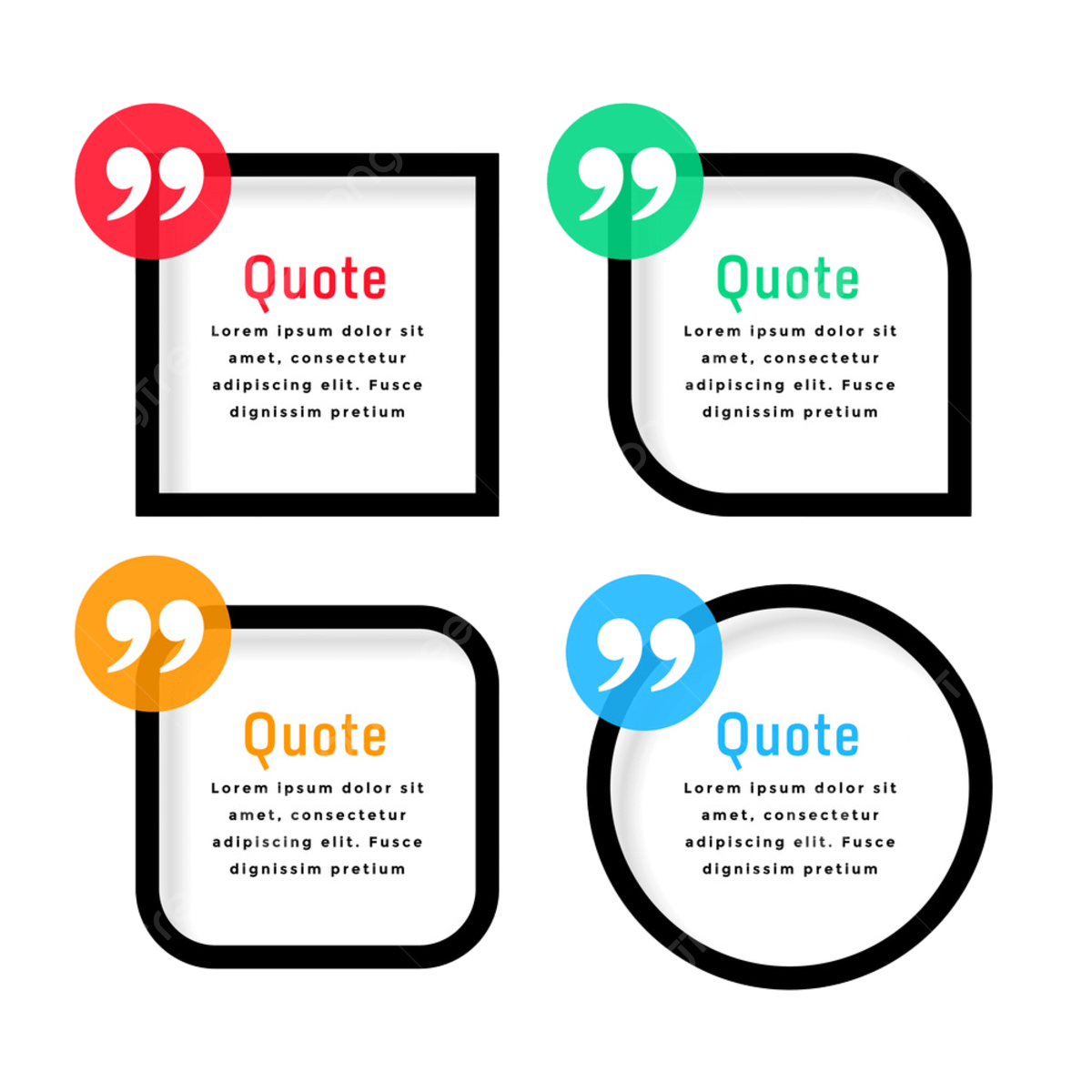 Bold Line Style Quotes Template In Different Shapes Quotes 