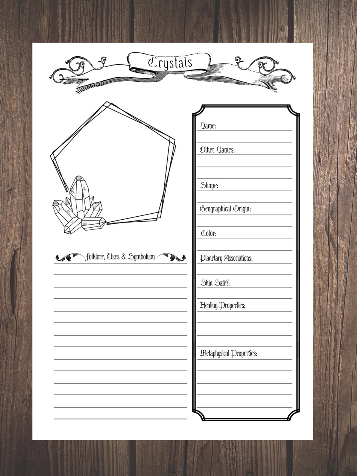 Book Of Shadows Blank Worksheets