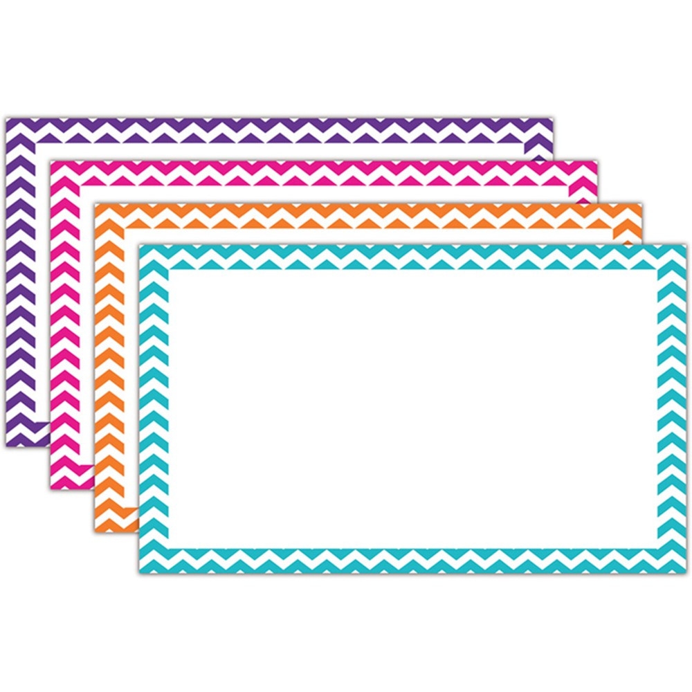 Border Index Cards 3 X 5 Blank Chevron Asst 75ct TOP3552 