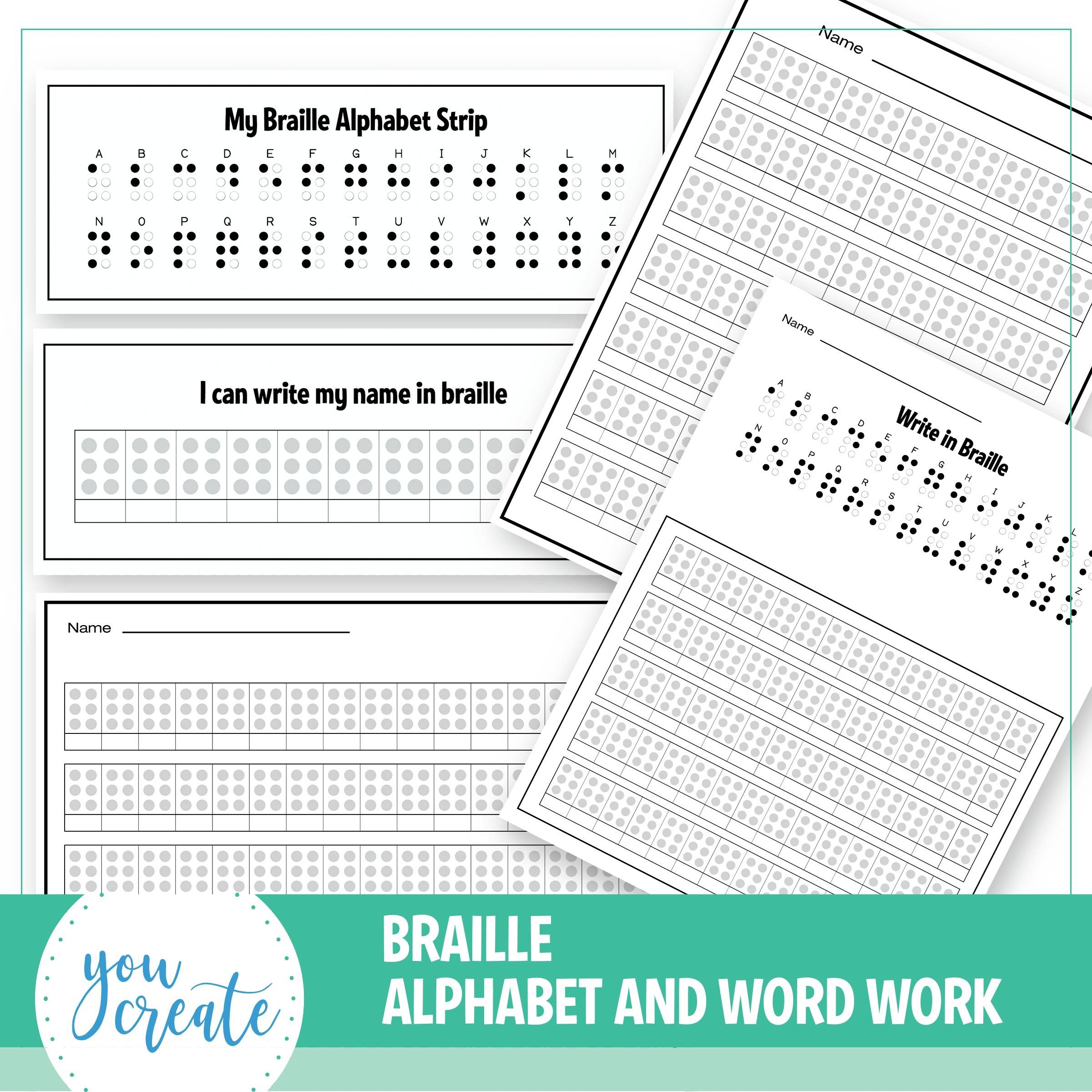 Braille Alphabet And Word Work Includes Editable Worksheets By 