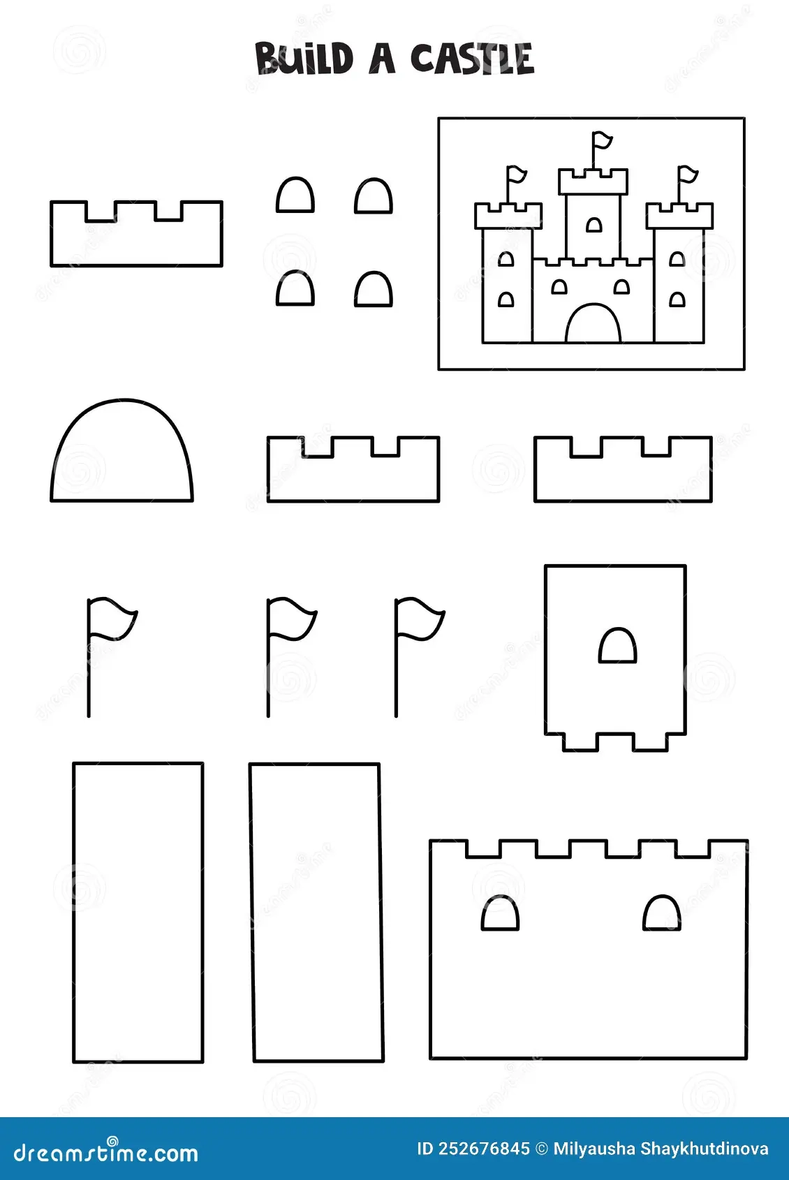 Printable Blank Castle Parts Worksheet