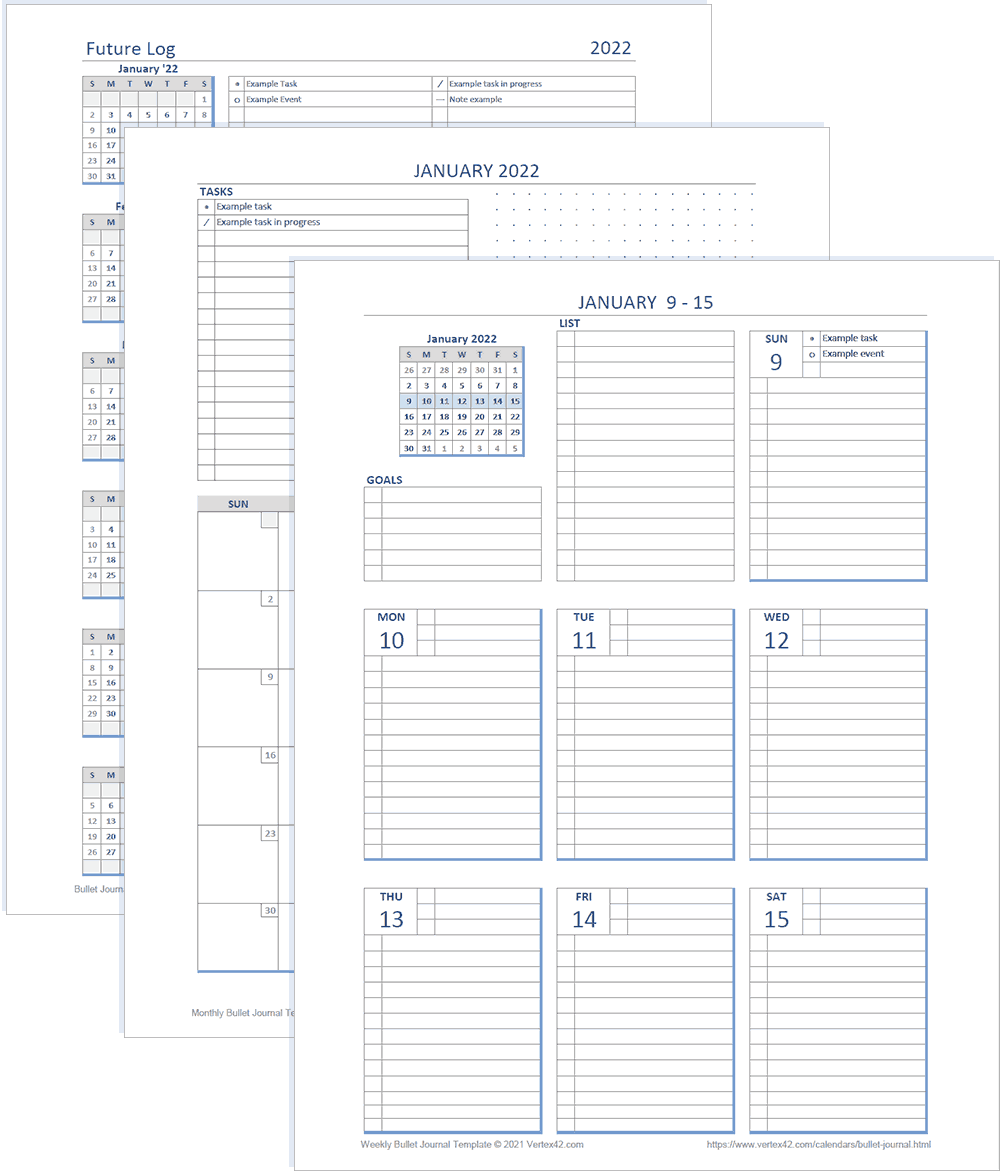 Printable Blank Bullet Journal Pages