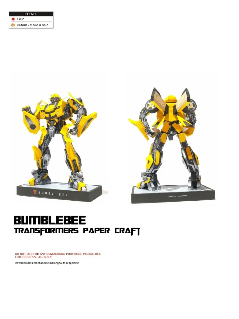Bumblebee DIY 3D Paper Craft PDF