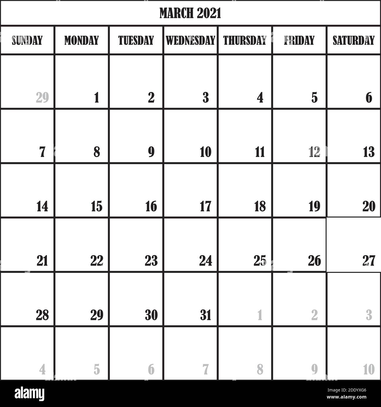 Business Calendar On The Wall Stock Vector Images Page 2 Alamy