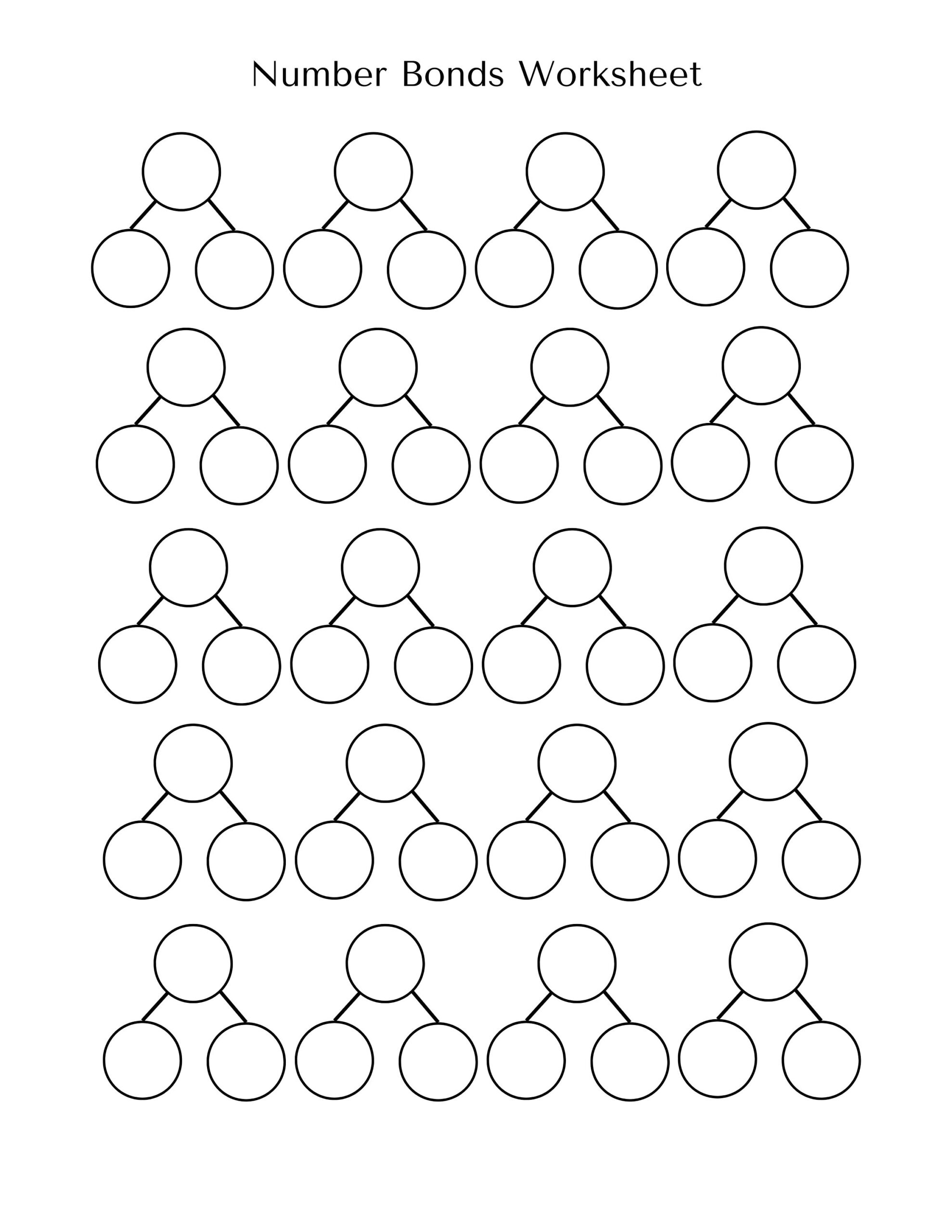 Buy Number Bonds Blank Worksheets Kindergarten First Second 