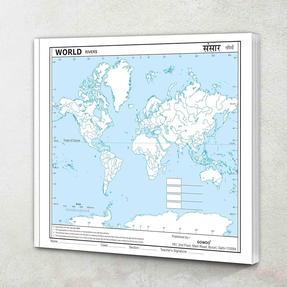 Blank World Rivers Map Printable