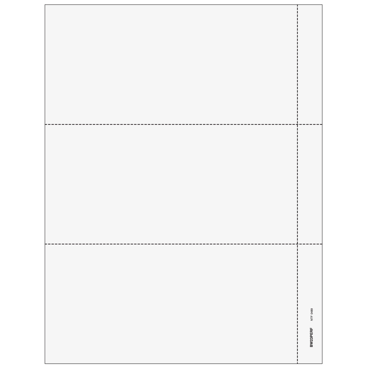 BW23PERF05 3up Blank W 2 Form With 3 4 Side Perforation w o 