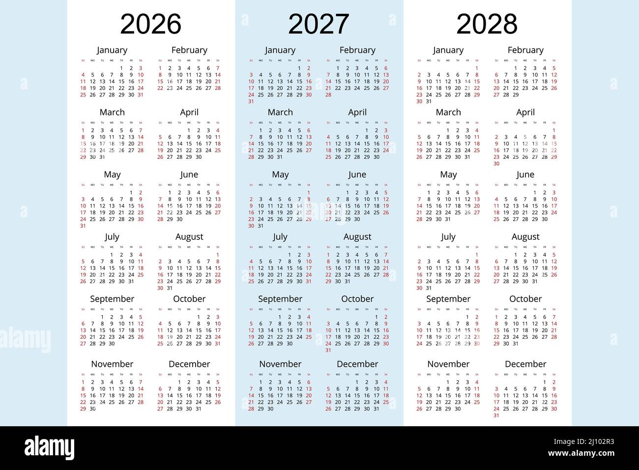 Blank Printable Calendar 2026-2027