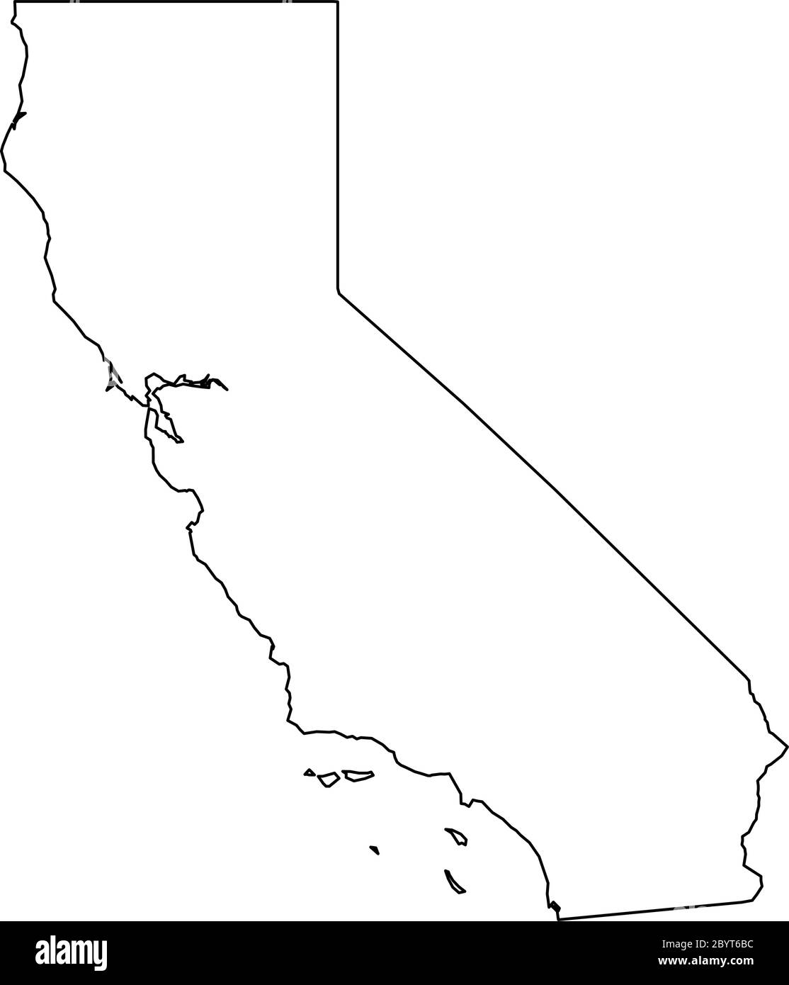 California State Of USA Solid Black Outline Map Of Country Area 