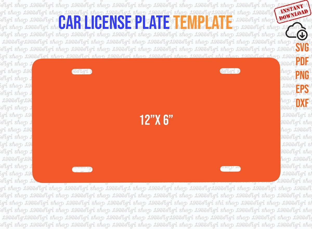 Car License And Frame Template Bundle Svg Pdf Png Dxf