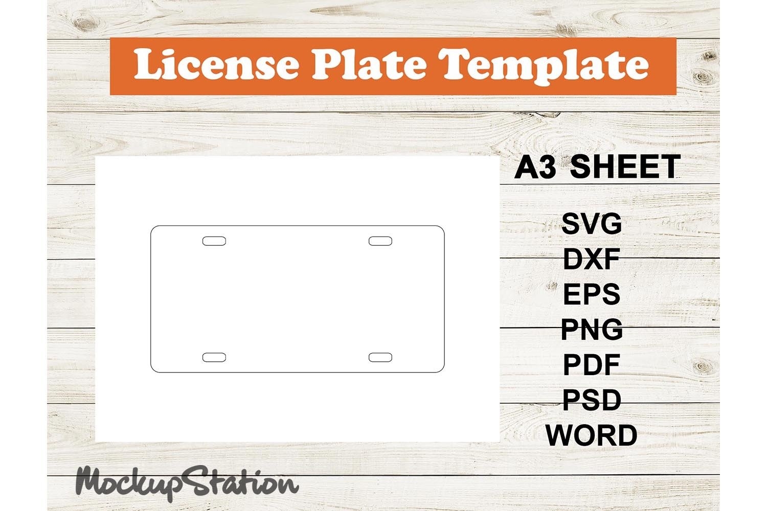 Printable Blank License Plate Word