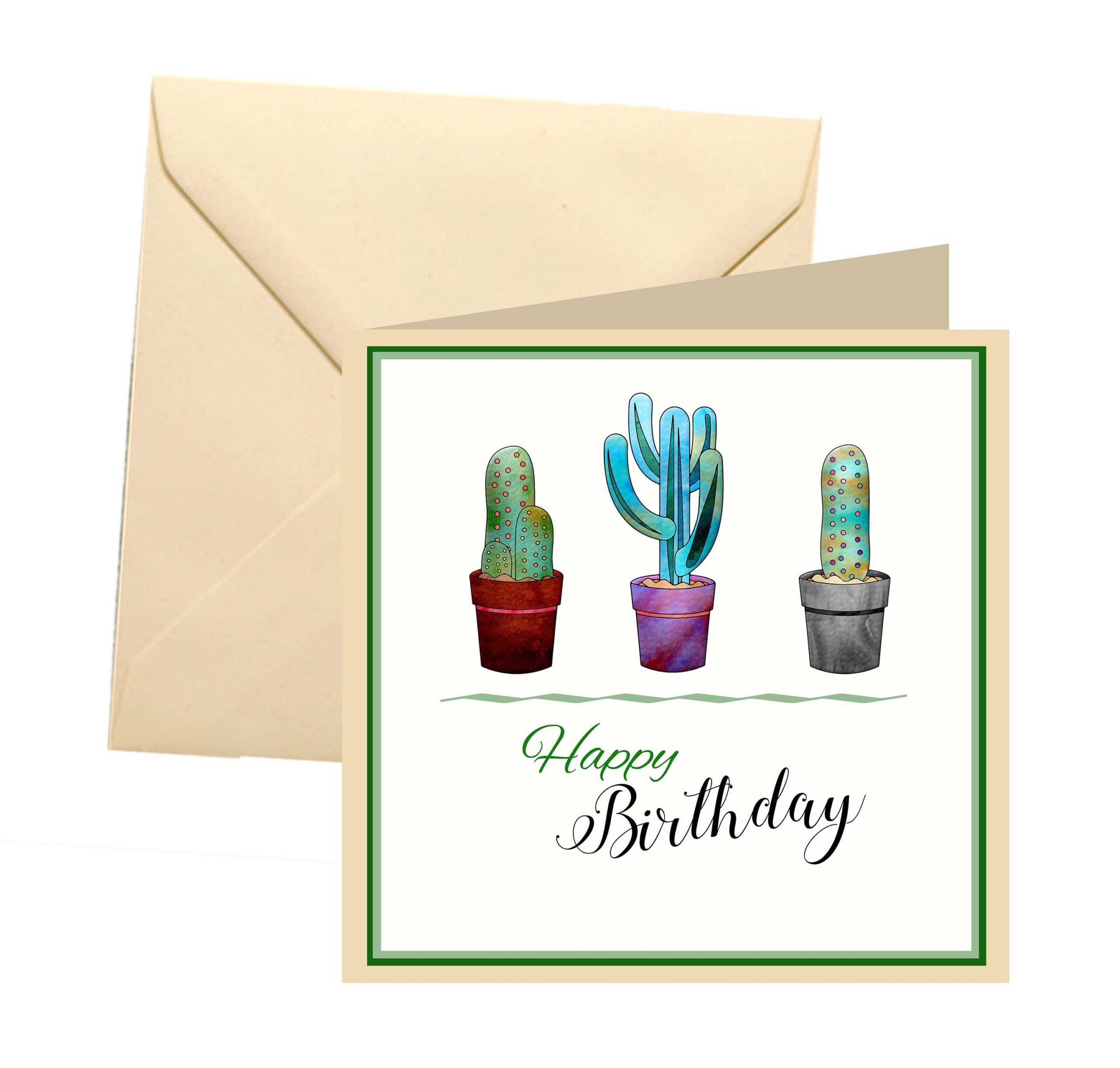 Catcus Birthday Card Blank Card Fun Birthday Card Birthday Card 