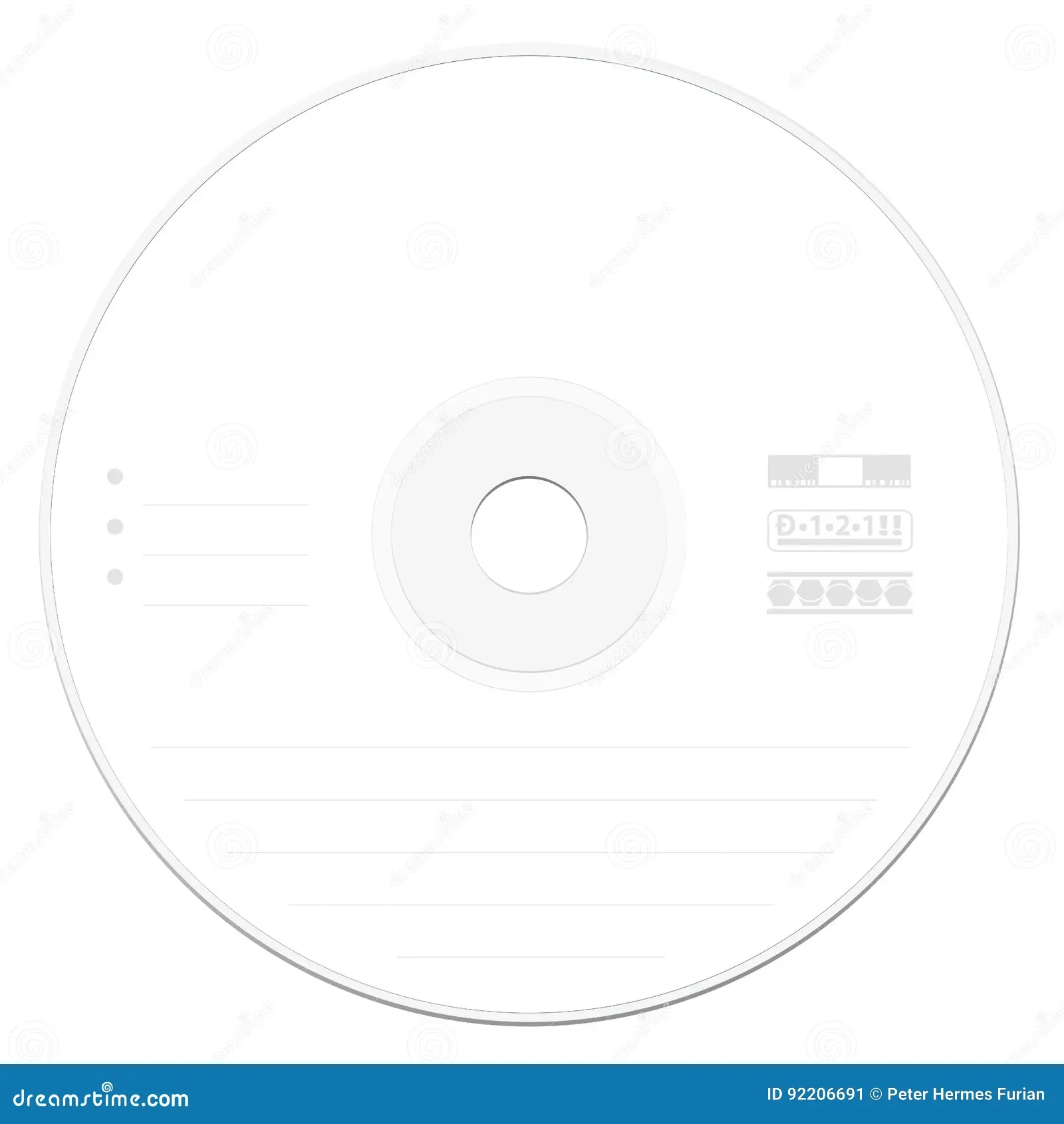 CD Label Template White Stock Vector Illustration Of Model 92206691
