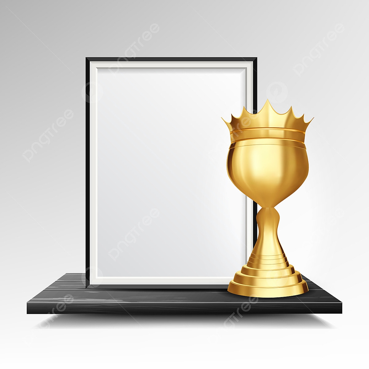 Certificate Diploma With Golden Cup Vector Business Graduation 