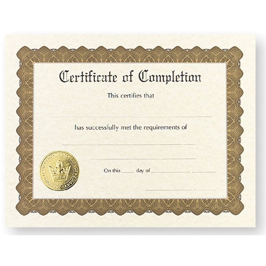 Certificate Of Completion Pack Of 24 Amazon de Stationery amp Office Supplies