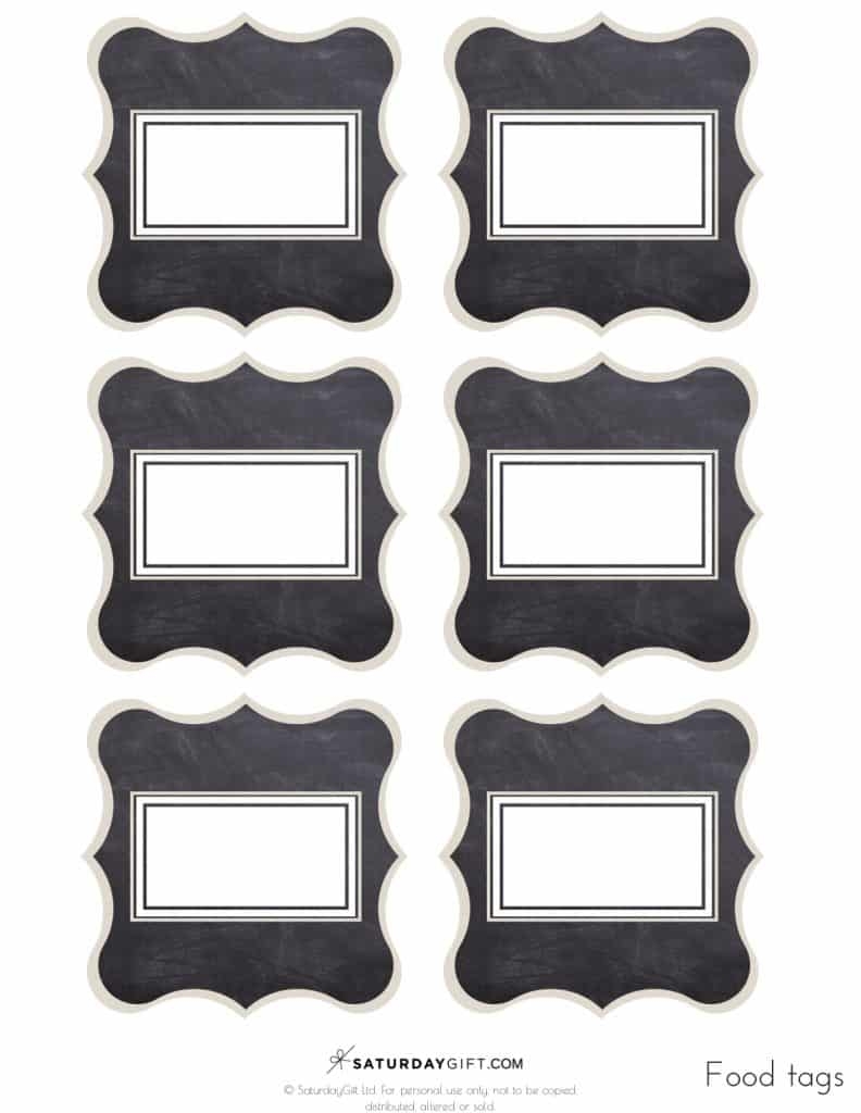Blank Printable Food Label