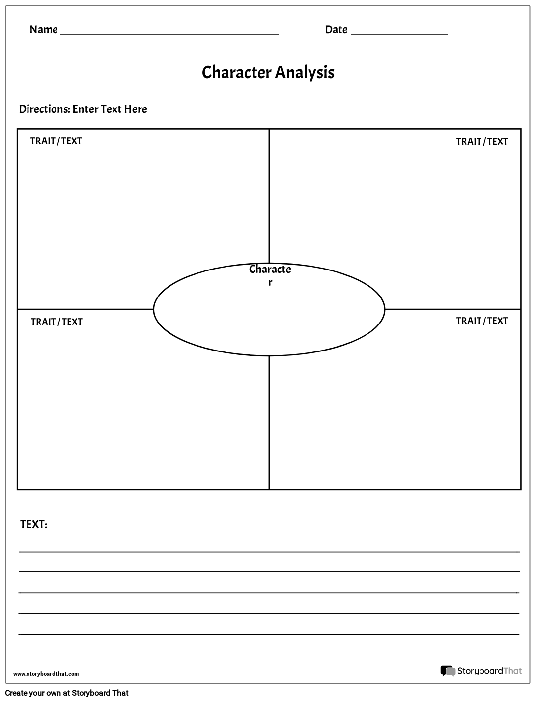 Character Analysis Worksheets By Storyboard That 2025 