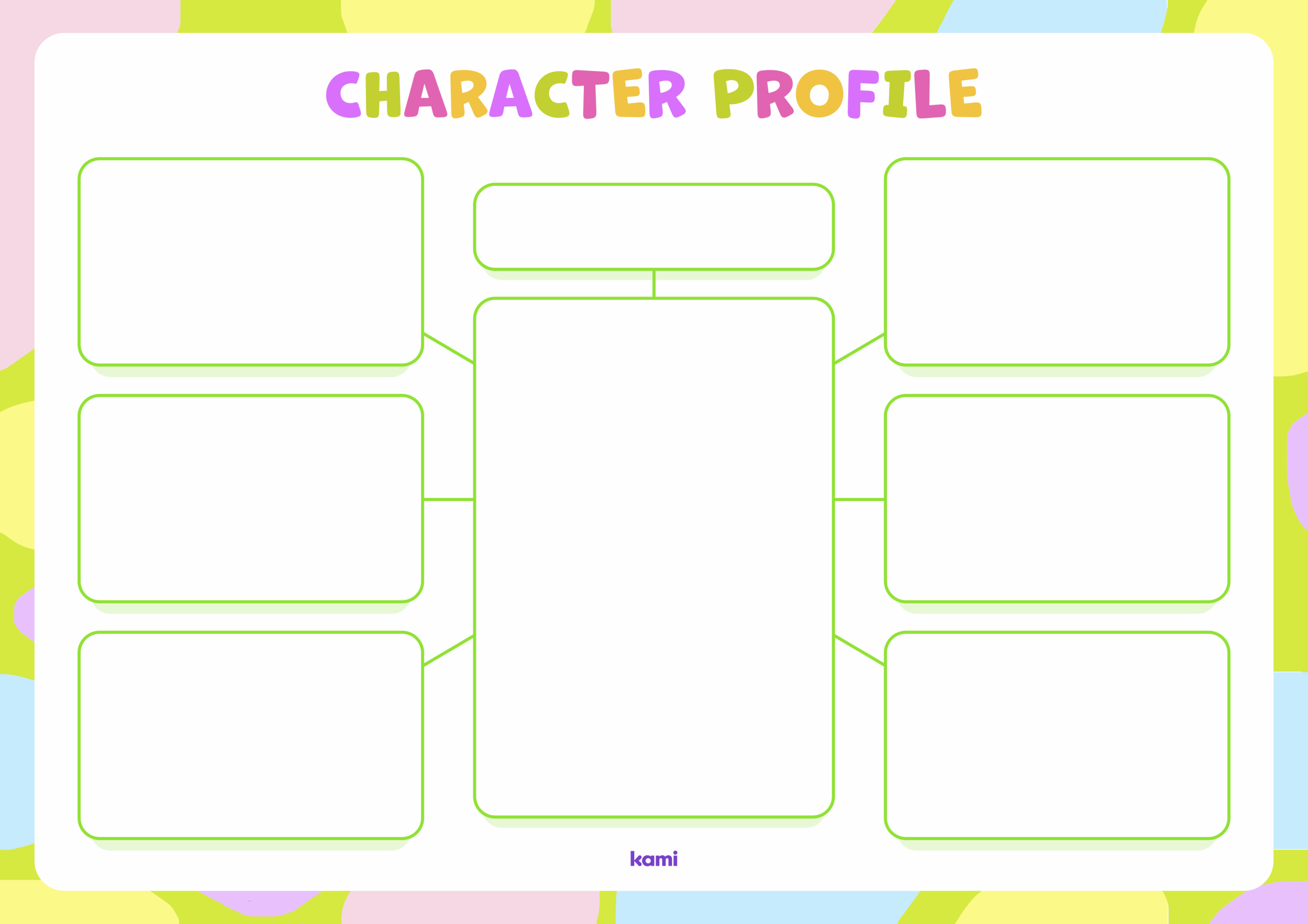 Character Profile Colorful Blank For Teachers Perfect For Grades 