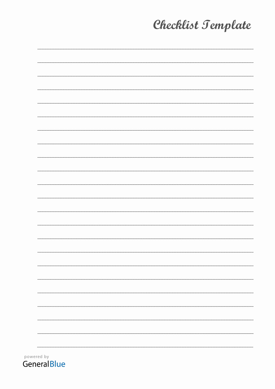 Printable Blank Checklist