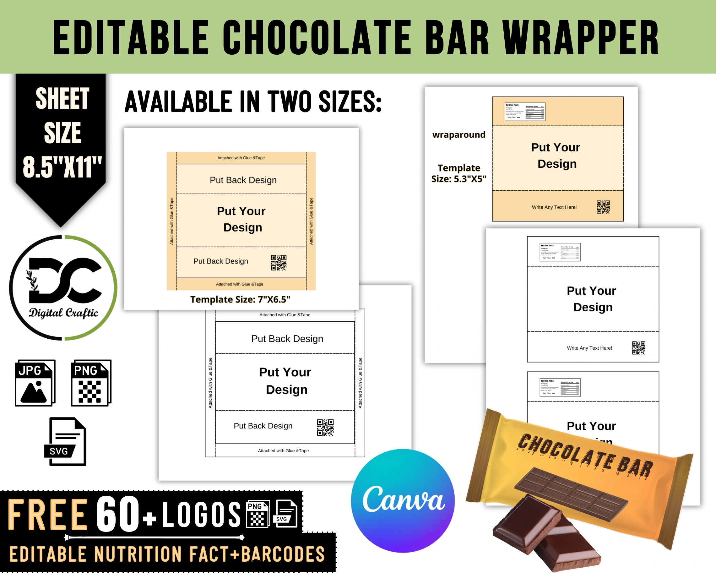 Blank Printable Candy Bar Wrappers