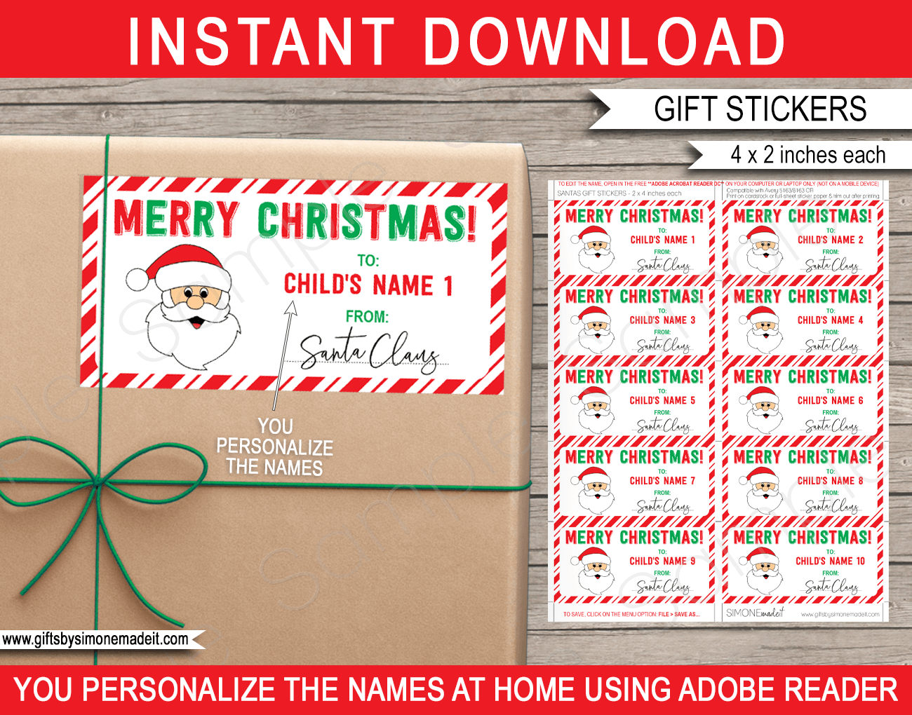 Printable Blank Santa Gift Tags