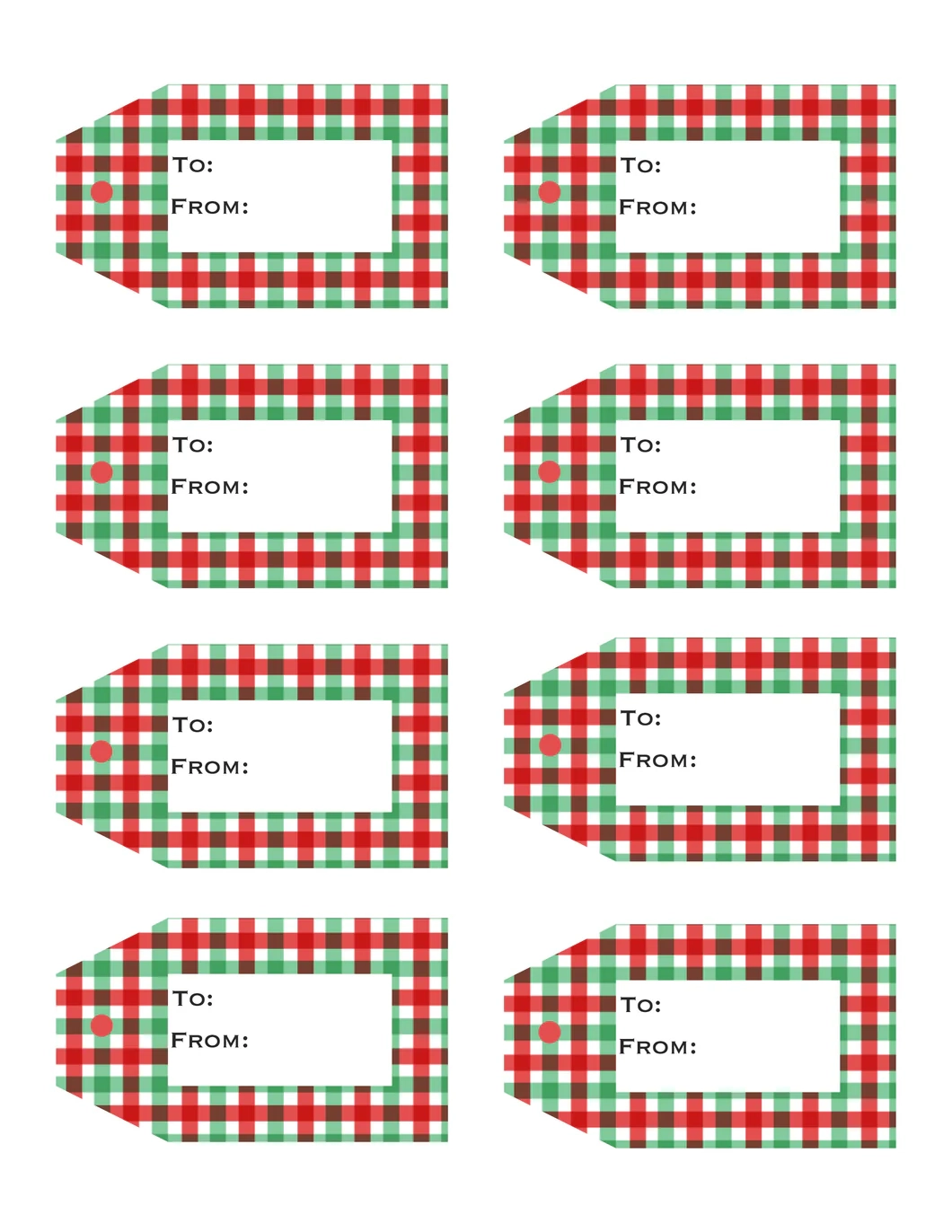 Blank Christmas Gift Tags Printable
