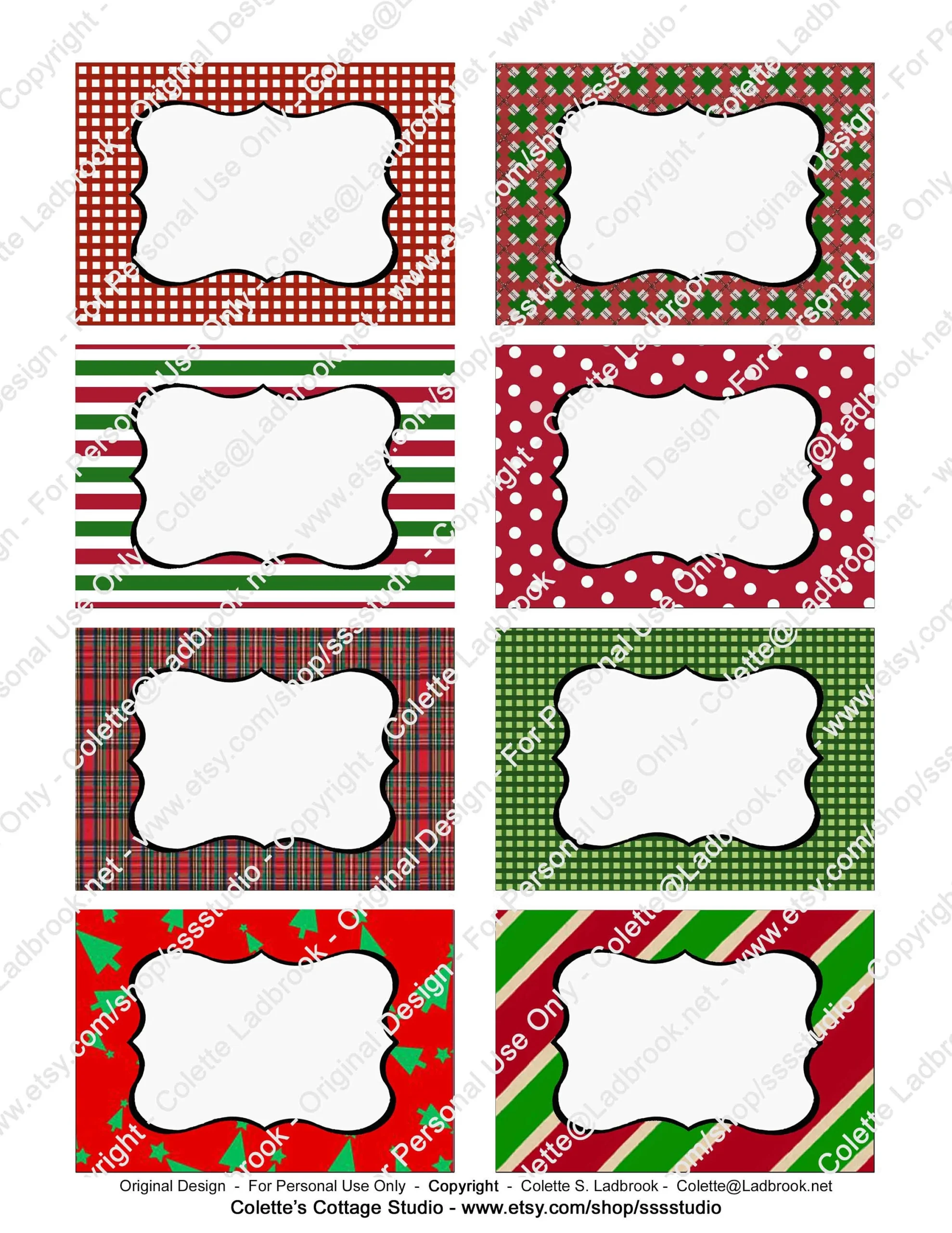 Blank Printable Christmas Label