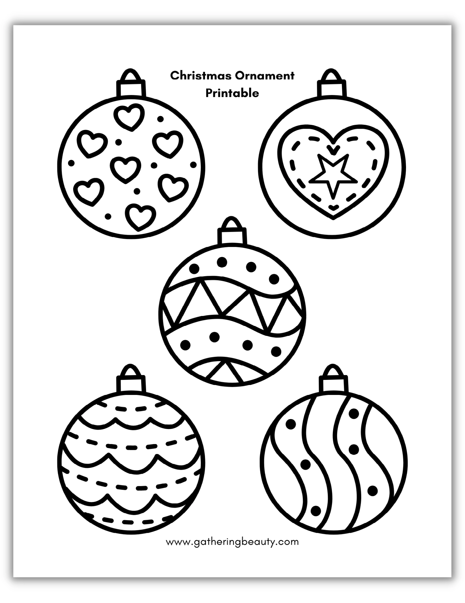 Printable Blank Ornament