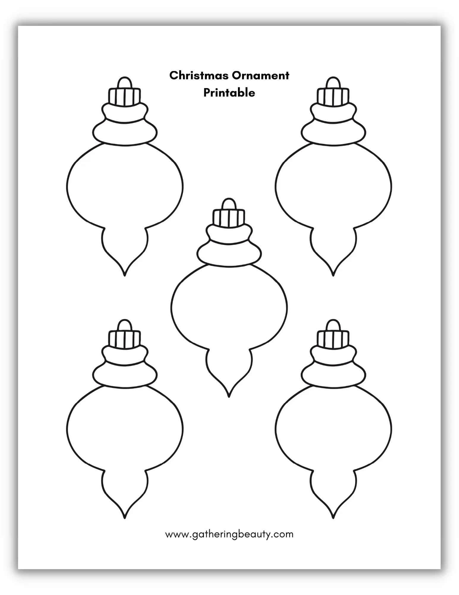Christmas Ornament Printable Gathering Beauty
