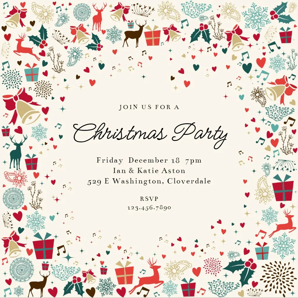 Christmas Party Invitation Templates 2025 Free Greetings Island